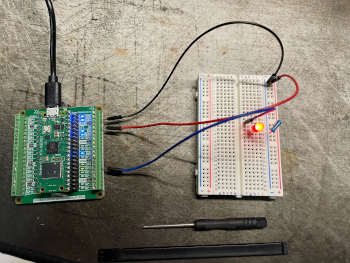 Simple electronics on a breadboard