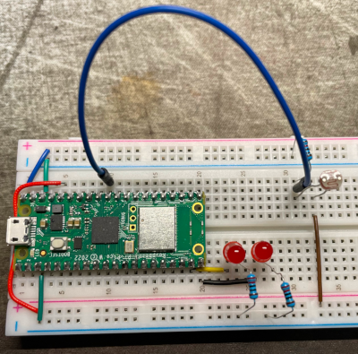 Breadboard view of project