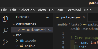 Visual Studio Code interface